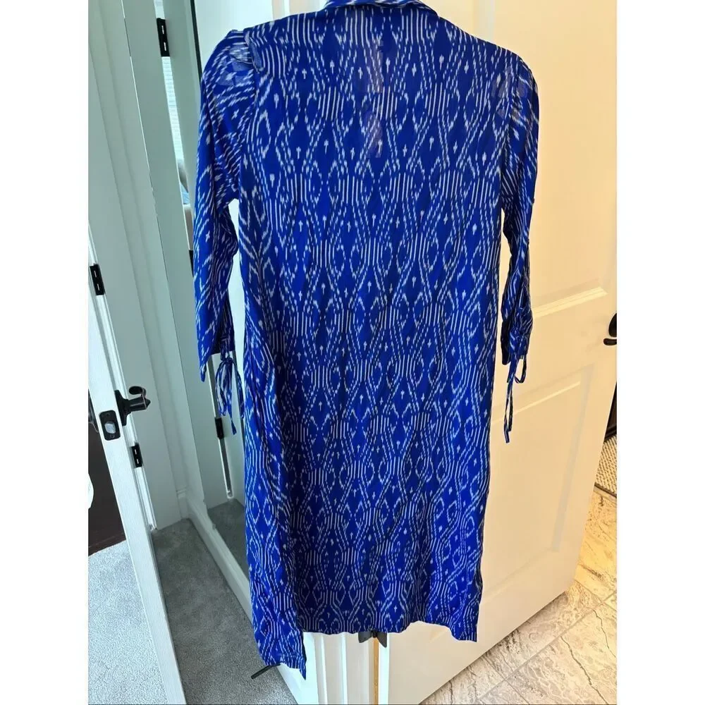 NWT Seema Kahai ikat cobalt kaftan, XS $795 C35